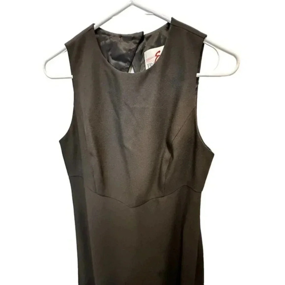 Francais By Huey Waltzer Womens Round Neck Sleeveless Sheath Dress Black Size 10 - Picture 2 of 6